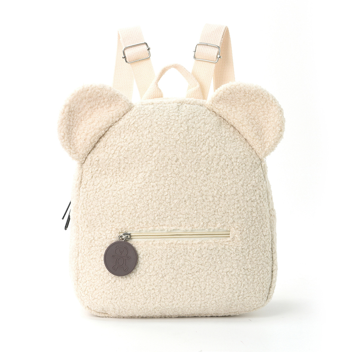 Plush Backpack 2025 New Popular Fashion Casual Ear Teddy Bear Backpack Cartoon Children's Backpack-1087 Beige