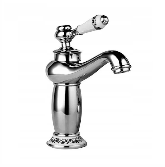 Basin Mixer Tap, Retro Brass Chrome Water Saving Basin Faucet