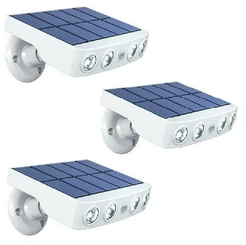 LED Solar Flood Light, 3-Pack Motion Sensor