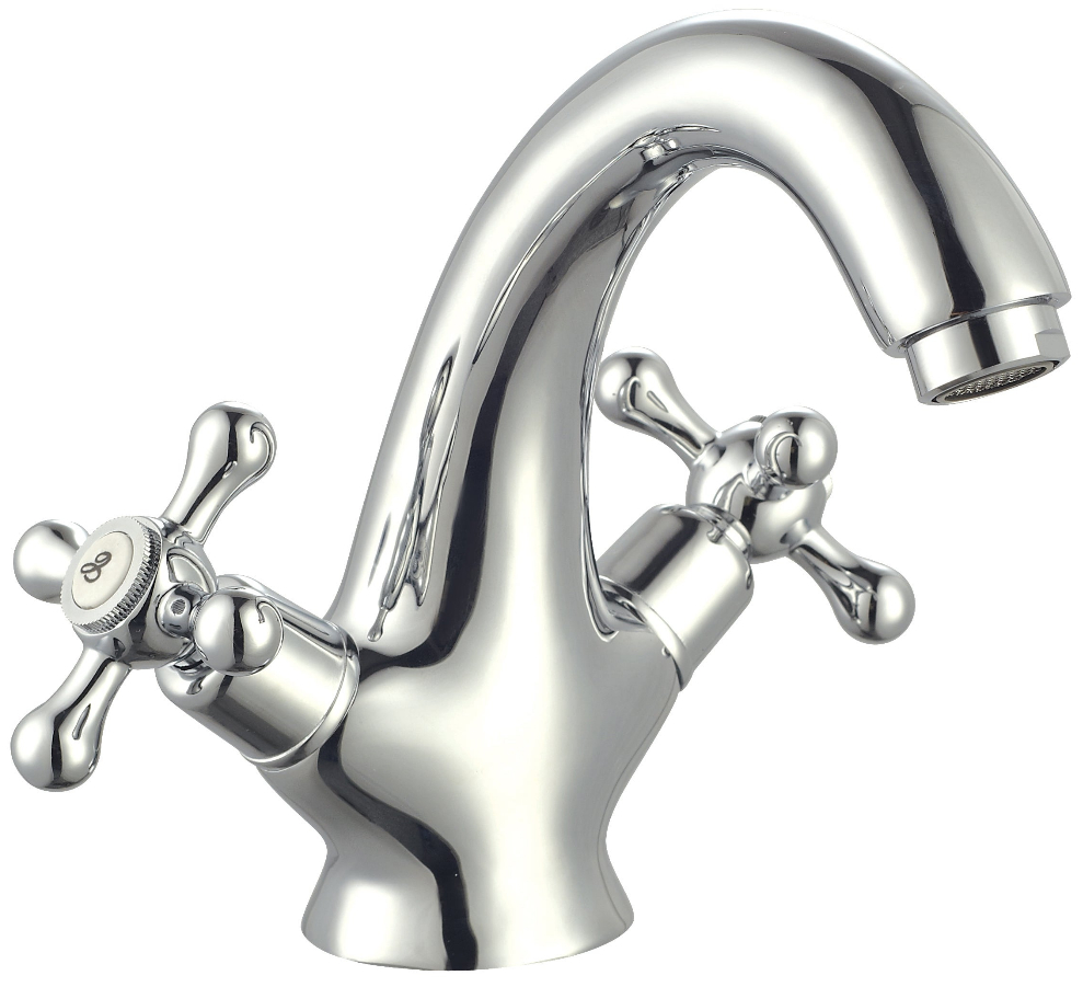 Sink Faucet, Vintage Solid Brass Dual Handle Tap, Classic Vintage Style Hot & Cold Water Faucet
